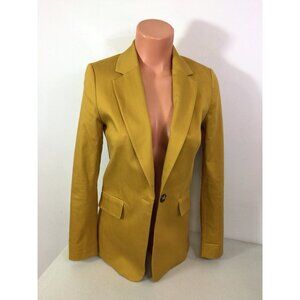 Yellow Fitted Jacket Academic Blazer Womens 00